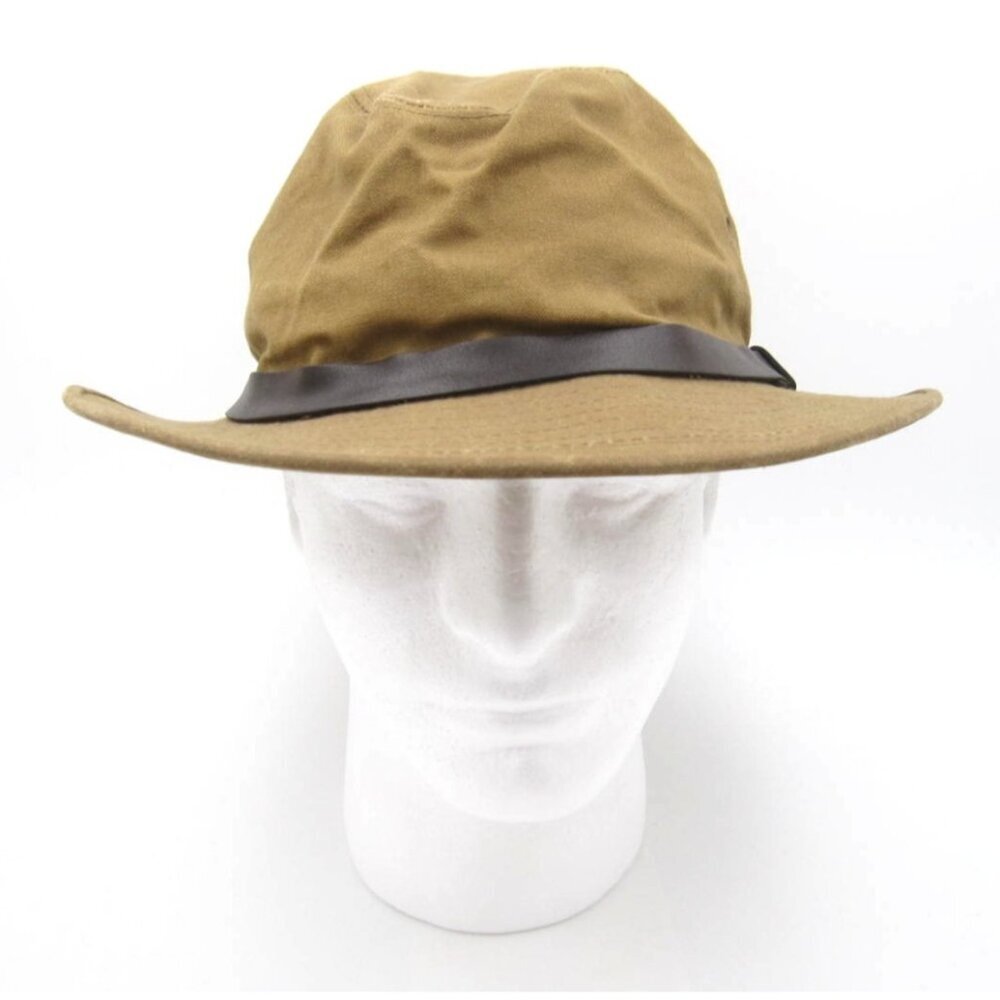Vtg 1970's C.C. Filson Co. Seattle Tin Cloth Bush Hat Waxed Packer USA Sz L (B)